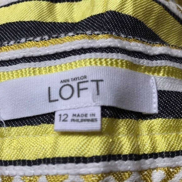 ANN Taylor Loft striped cotton blend shorts with drawstring. Size 12. - Picture 7 of 9